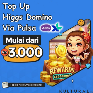 Top Up Higgs Domino Pulsa Axis dan XL Mulai 3000 Rupiah