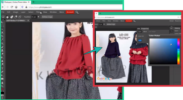 Cara Edit Foto Ganti Warna Baju Online