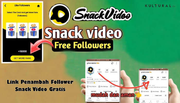 Link Penambah Follower Snack Video